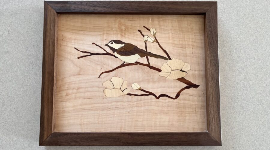 Bird in a tree Marquetry