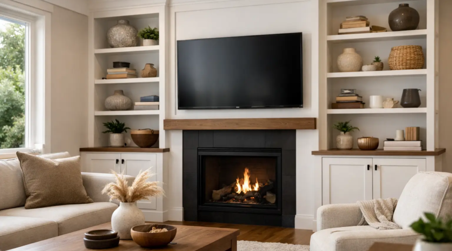 Custom Built In Cabinets for Living Room