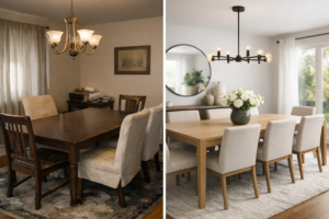 Dining Room Redesign Before and After That Lasts