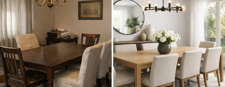 Dining Room Redesign Before and After That Lasts