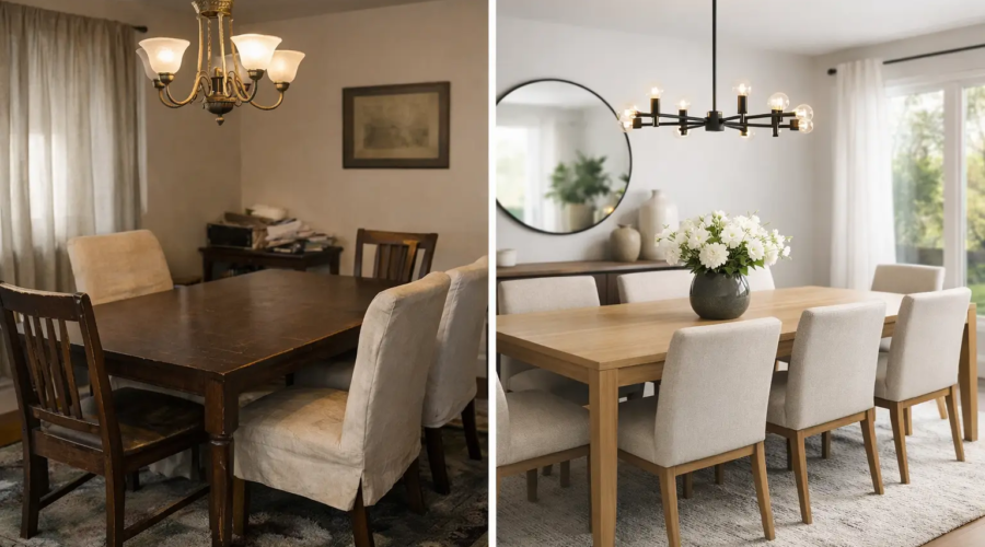 Dining Room Redesign Before and After That Lasts
